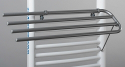 Bathroom ladder radiator dryer - V360 / satin - triple arm, length 60 cm, metallic color, satin shade