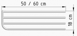 Sušák na stěnu trojramenný - rozměry