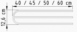 Double-arm dryer for tubular radiator - dimensions